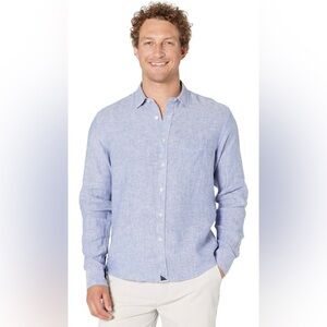 UNTUCKit Men’s Wrinkle-Resistant Linen Vin Santo Shirt Blue Sz. XXL